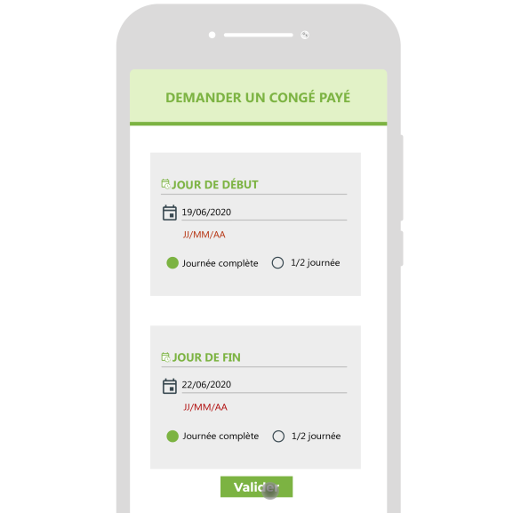 Logiciel RH Lamster - demande de congés (mobile)